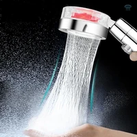 hot shower head water saving flow 360 degrees rotating with small fan abs rain high pressure spray nozzle bathroom accessories