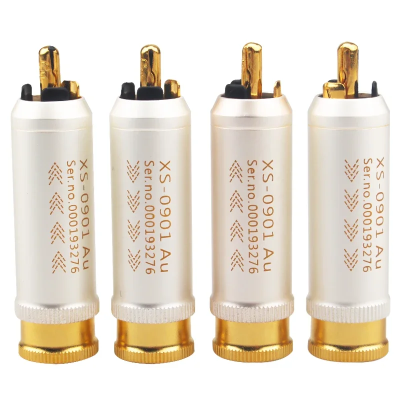 4 шт. RCA-штекер медь позолоченный 10u аудиоразъем RCA вилка сигнального кабеля Hi-Fi