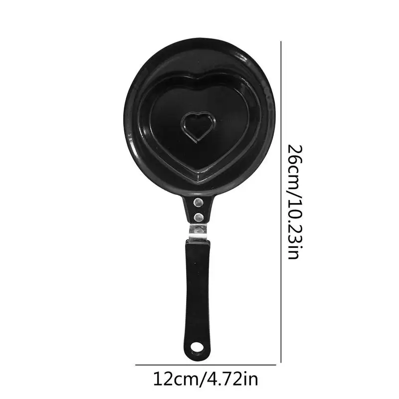 Mini Breakfast Heart-Shaped Omelet Pan Cartoon Frying Pan with Heat Insulation Handle Non-Stick Egg Pan Heart-Shaped Mold images - 6