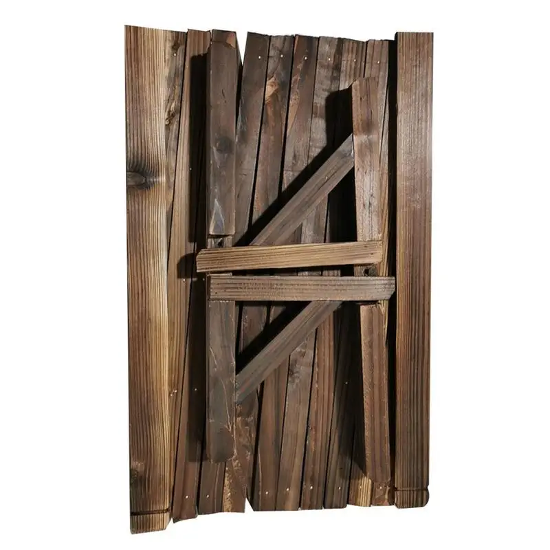 

Retractable Garden Fence 50CM Hight Wooden Decorative Garden Lawn Fence Plant Climb Trelli Support Carbonized Anticorrosive Wood