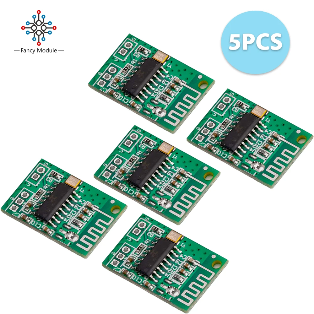

5PCS 5V Bluetooth-compatible Audio Module 3.3-8V Mono Output Audio Dual Digital Amplifier Board LED Power Receiver Board for DIY