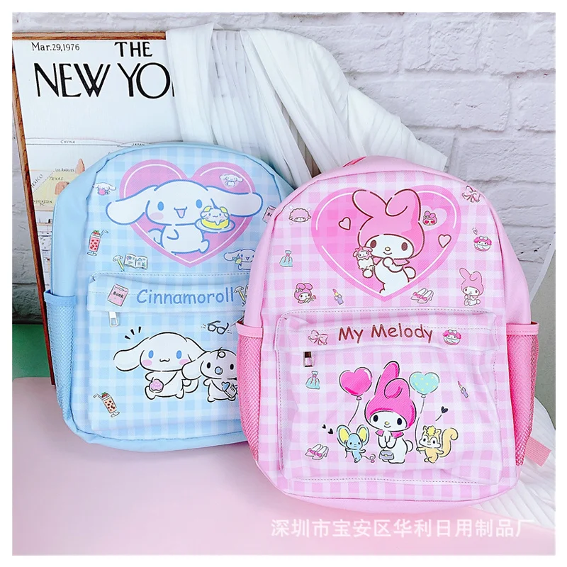 

Милый мультяшный Sanrioed Kuromi My Melody Hellokittys PU Рюкзак Kawaii портативный большой емкости сумка на плечо для хранения подарок для девочки