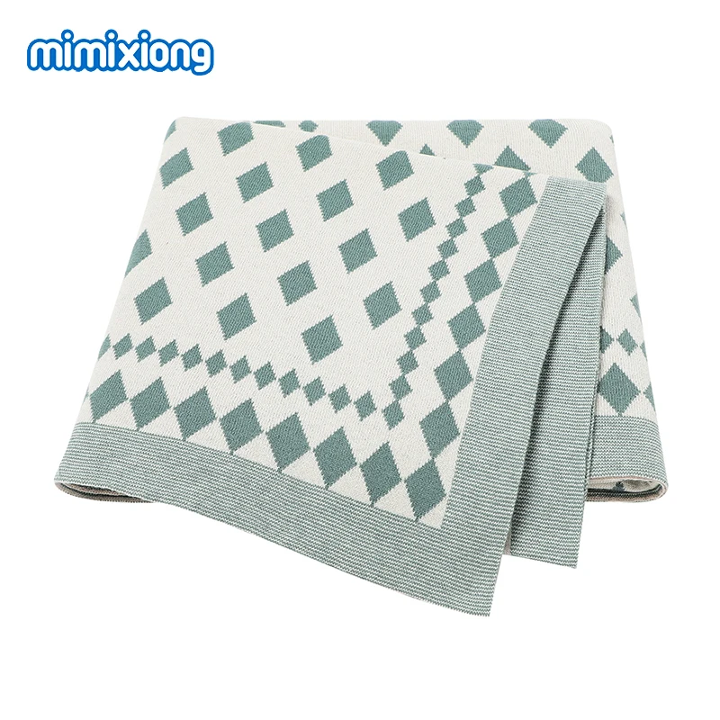 

Baby Blankets Newborn Cotton Knitted Swaddle Wrap Cozy Warm Infant Boy Girl Stroller Nursery Sleep Mats 100*80cm Toddler Quilts