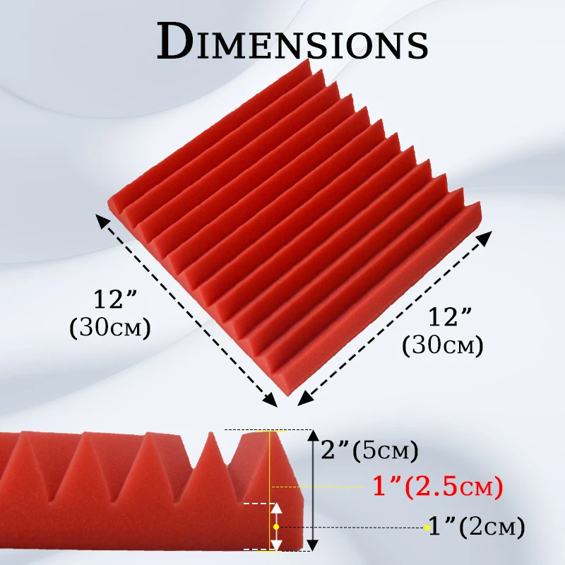Акустическая пена TOUO 6/12/24 шт. звукостойкая настенная панельная акустическая