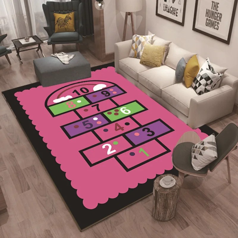 

Creative children's games Arabic numerals pink floor mats door mats anti-slip mats carpets bedroom home decoration