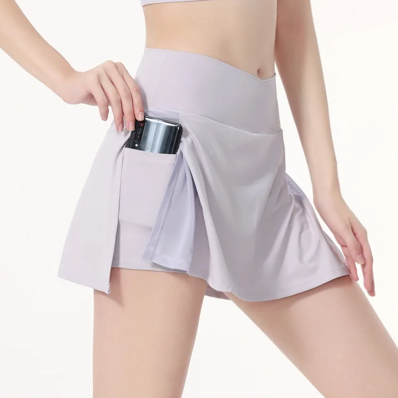 

lululemoni Yoga Summer Sports Short Skirt Women High Waist Yoga Pants Quick Drying Hip Lifting Running Fitness Tennis Skirt