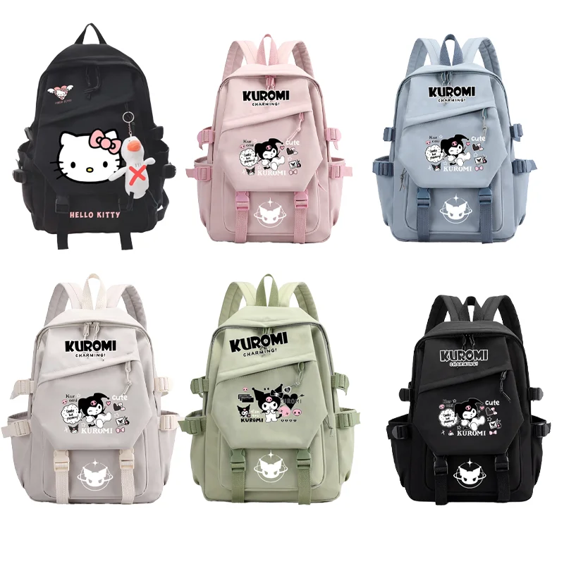 

Hello Kitty Kuromi Melody Sanrio Anime Peripheral Backpack Kawaii Junior High School Primary School Girl Boys Rucksack