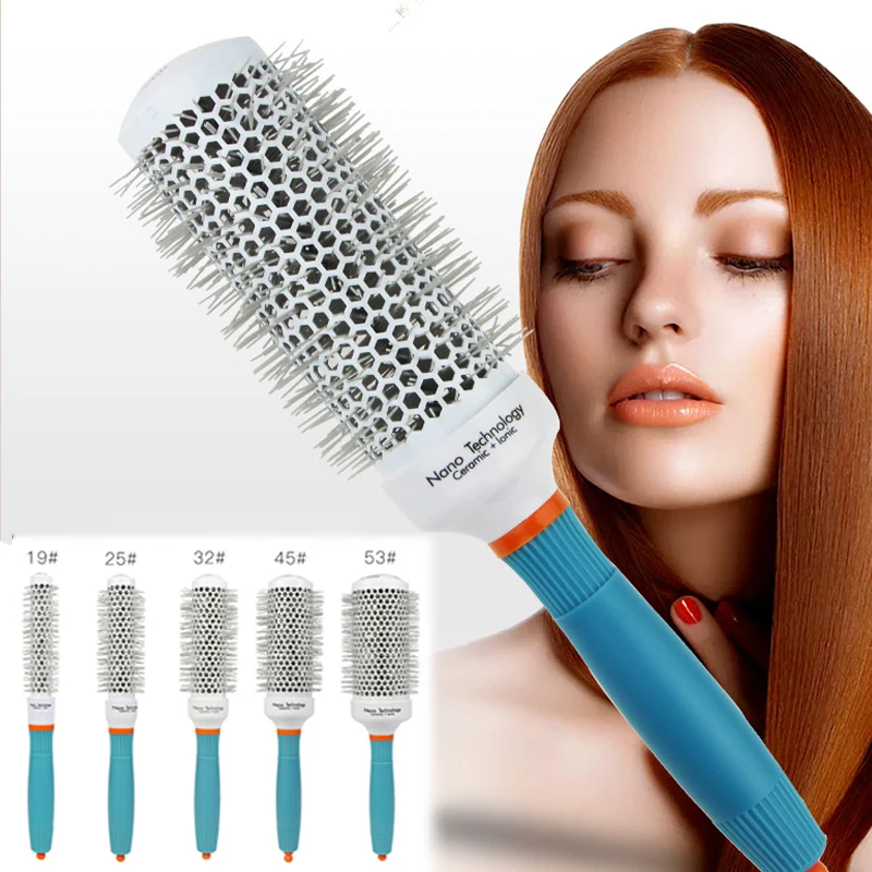 

5 Size Ceramic Ion Hair Brush Nano Hairbrush Thermal Ceramic Ion Round Comb Hairdressing Hair Salon Styling Drying Curling