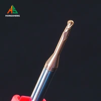 micro ball end mill 2f r0 5 r0 75 r1 r1 25 4mm shank tungsten carbide cnc router bit coated mini milling cutter deep long neck