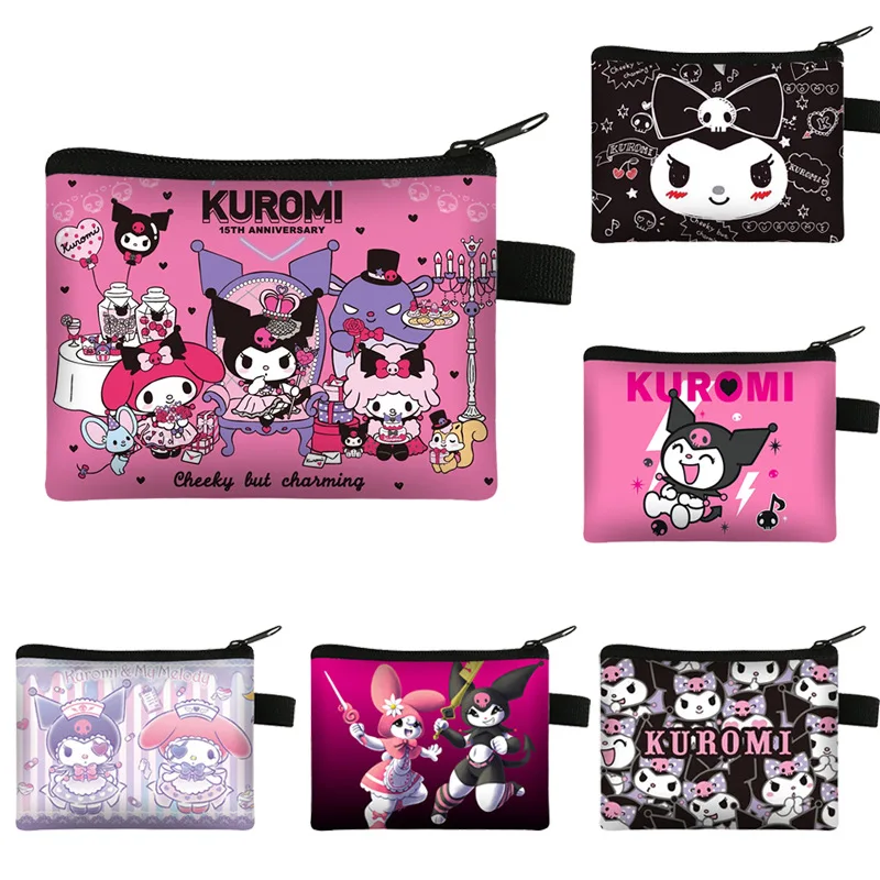 

Kulomi Coin Purse Cartoon Anime Sanrio Casual Pu Kawaii Cute Children Portable Zipper Card Bag Small Coin Purse Gift