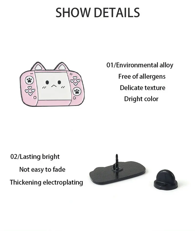 Эмалированные булавки для клавиатуры с изображением кота игровая консоль мышью