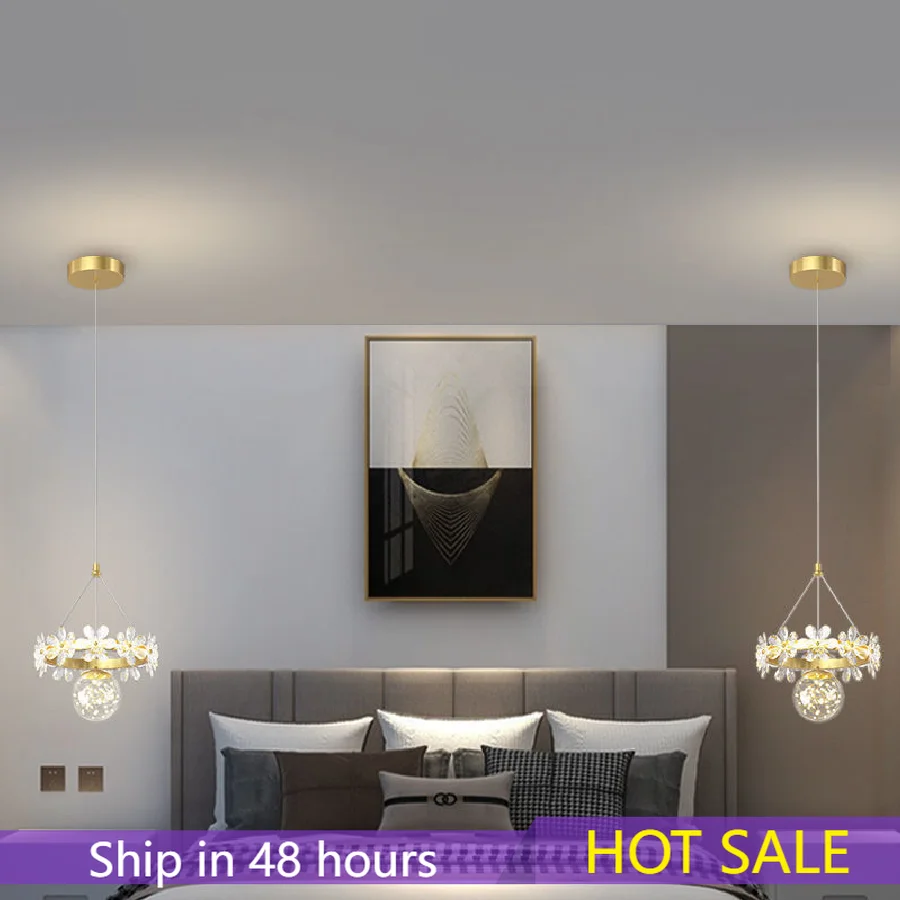 

Gypsophila bedside small chandelier bedroom bedside lamp creative butterfly lamp background wall aisle corridor porch lamp