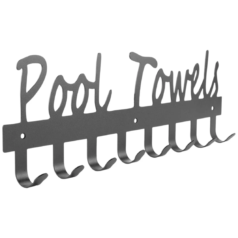 

Pool Towel Hooks For Bathroom Wall Mount Towel Rack Towel Holder Carbon Steel Hanger Organizer Indoor Outdoor For Towel