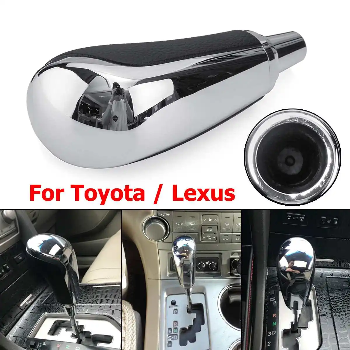 

Car Chrome Gear Shift Knob Lever Shifter Handle Stick For Lexus LS400 LX570 RX350 for Toyota Corolla Yaris RAV4 Camry