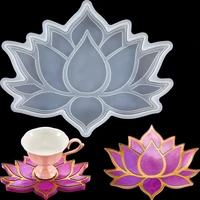 tray coaster resin silicone mold diy handmade gift lotus flower coaster epoxy resin casting mold crafts decorations making