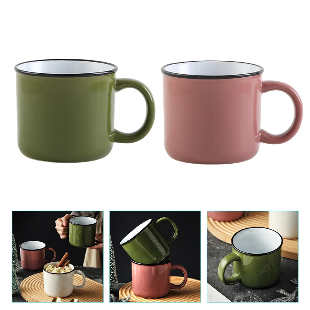 

Mug Enamel Camping Mugs Coffee Metal Cup Cups Tin Camp Drinking Outdoor Vintage Enamelware Espresso Water Household Home Milk