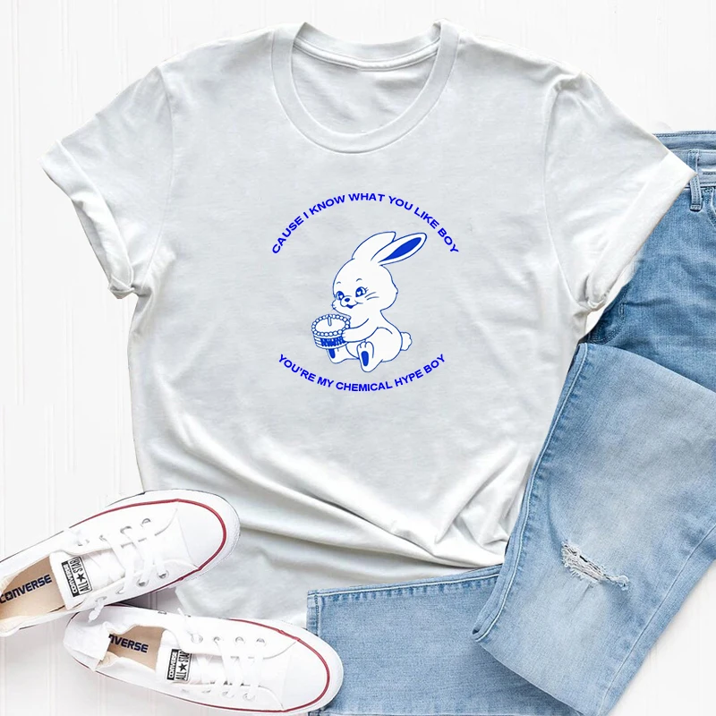 

HYPE BOY BUNNY T Shirt NewJeans Tokki O Neck Summer Oversize T-shirt Cotton Fashion Korean Tshirt Short Sleeve Streetwear Tops