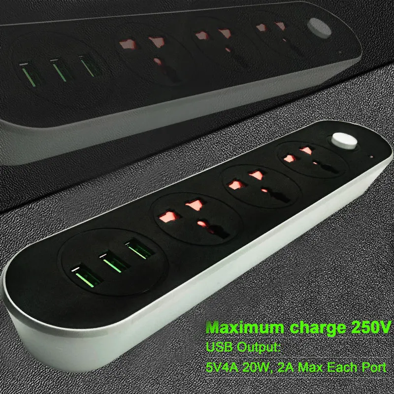 

European standard multi-function terminal block USB charging European socket Russia Germany European row plug