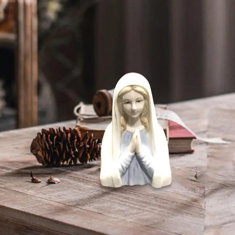 

Ceramics Virgin Mary Statue Sculpture Office Figurine Gift Xmas Home Desk Display Decor Ornament For Church Wedding Office Decor