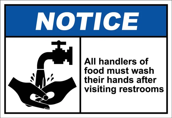 

All Handlers Of Food Must Wash Their Hands Notice OSHA / ANSI METAL Sign Retro Wall Home Bar Pub Vintage Cafe Decor , 8x12 Inch