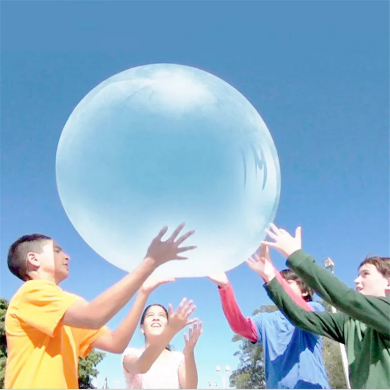 Hot Selling Blowing Round Ball Creative Baby Bath Big Light Ball Toy Transparent Bubble Ball Filled Balloon