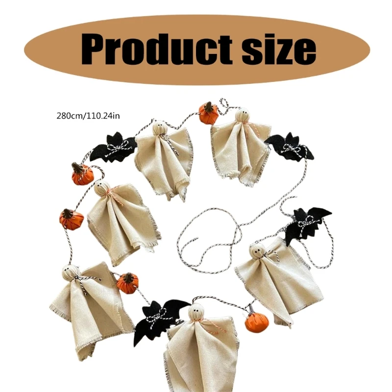 Хэллоуинские гирлянды высотой 9 2 фута с призраками летучими мышами и тыквами для