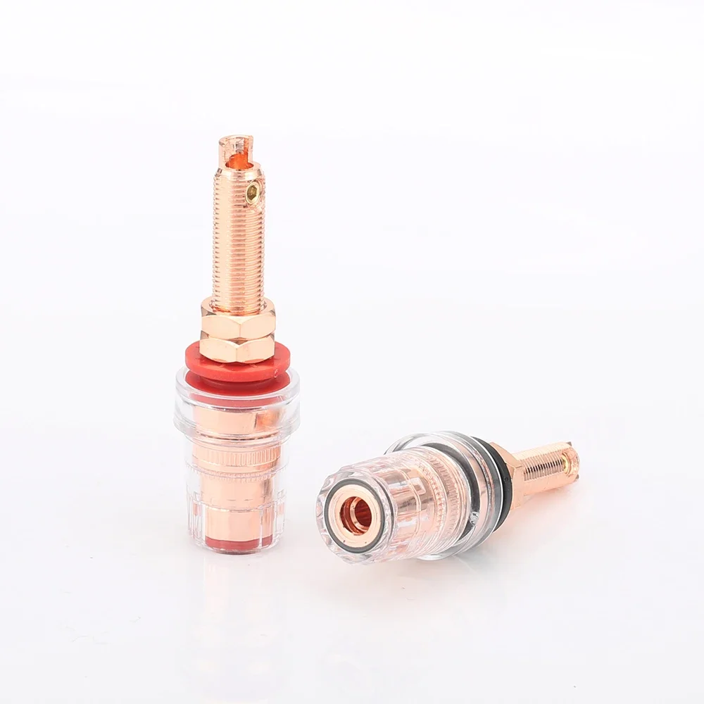 4 шт. Hi-End Eutectic переплетный пост с красным медным покрытием для усилителя динамика