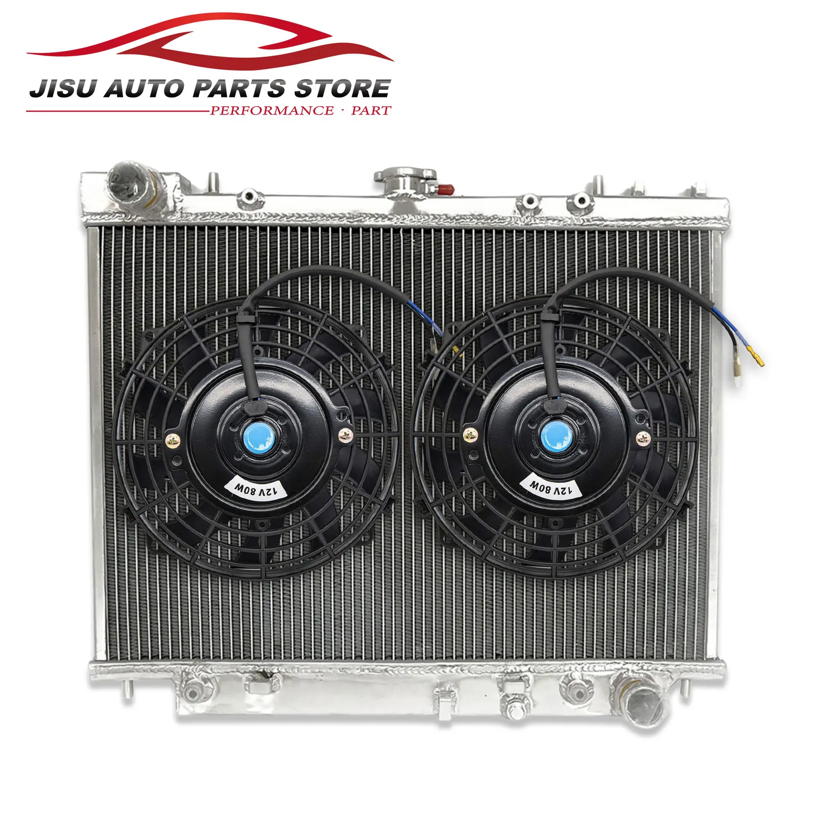 2-рядный алюминиевый радиатор + вентиляторы для Isuzu Amigo Rodeo Sport/Honda Passport 1998-2004 AT/MT