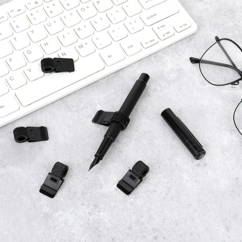 Новый металлический держатель для ручек с одним отверстием и карманным зажимом