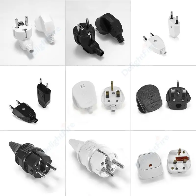 

EU/US/AU/UK Plug Adapter 2.5A/16A Male Replacement Outlets Rewireable Schuko Electeical Connector For Power Extension Cable