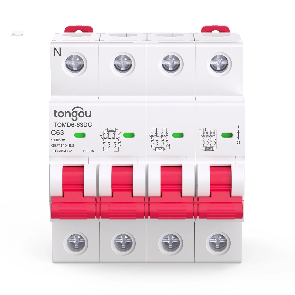 TONGOU TOMD6-63DC Мини-выключатель 4P 63A C Curve Электрический выключатель DC MCB