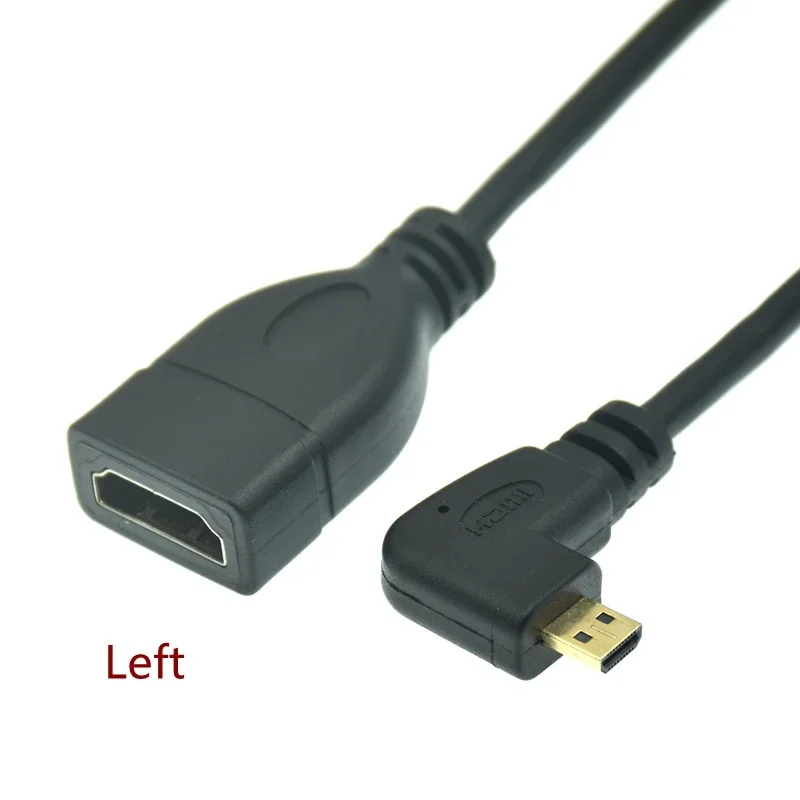 Фото 1080P Micro & Mini HDTV штекер вверх вниз правый левый угол 90 на HDMI-совместимый гнездовой преобразователь адаптер M-F удлинитель №3