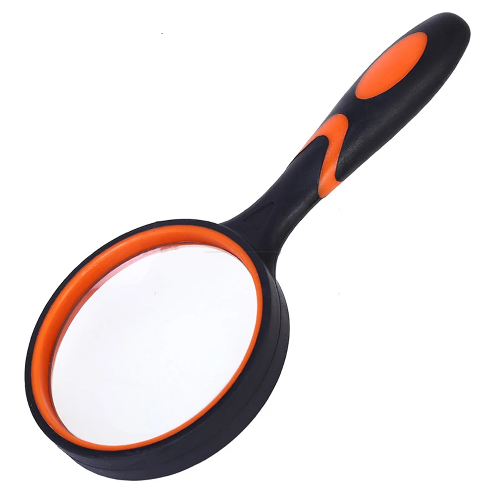 

SYZM Magnifying glass optical white glass lens rubber handle anti-fall plastic elderly reading handheld reading 10 times HD