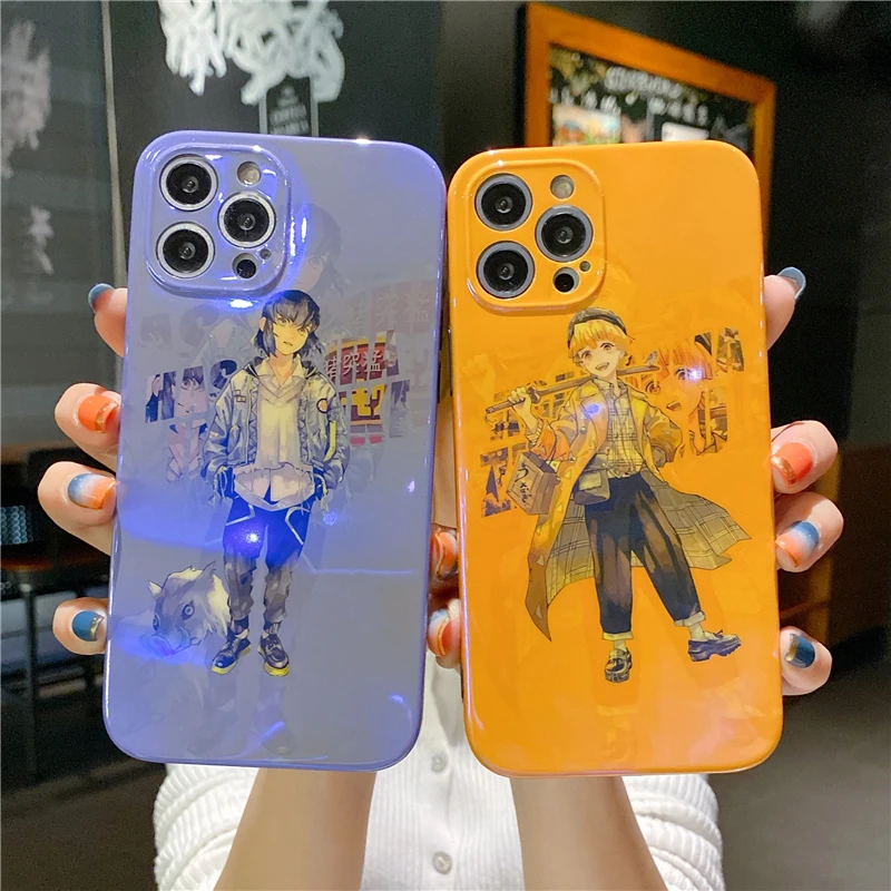 

BANDAI Demon Slayer Color phone case for IPhone 11 7 8P X XR XS XS MAX 11 12pro 13 pro max 13 promax 2022 cover