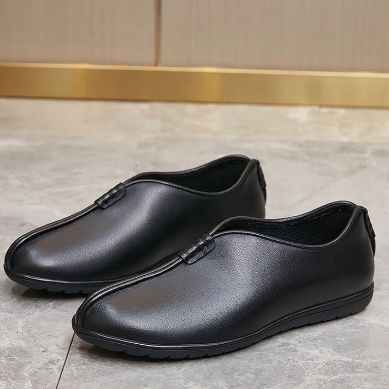 Мужские туфли из натуральной кожи на мягкой подошве повседневные кроссовки