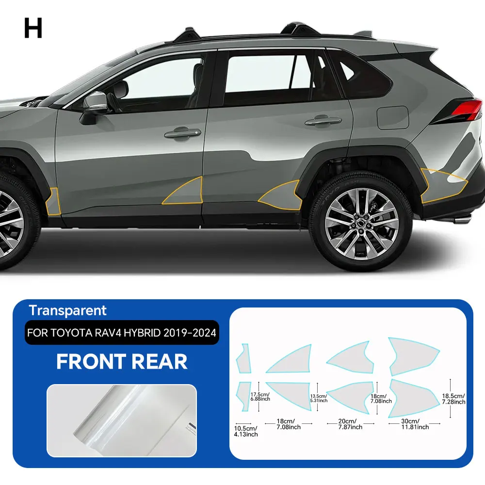 Для Toyota RAV4 Hybrid XA50 2019-2025 фара заднего вида B C стойки защитная пленка из ТПУ предварительно вырезанный бюстгальтер PPF прозрачный комплект против царапин