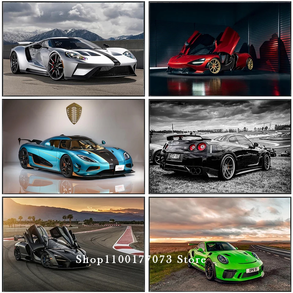 

5D Современная алмазная живопись, роскошный суперкар, гоночный автомобиль, автомобиль заднего вида, алмазная вышивка, мозаика, Полная работа, декор для гостиной