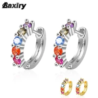 new silver colour gold hoop earrings original for women luxury designer colored moissanite huggie earring fashion jewelry