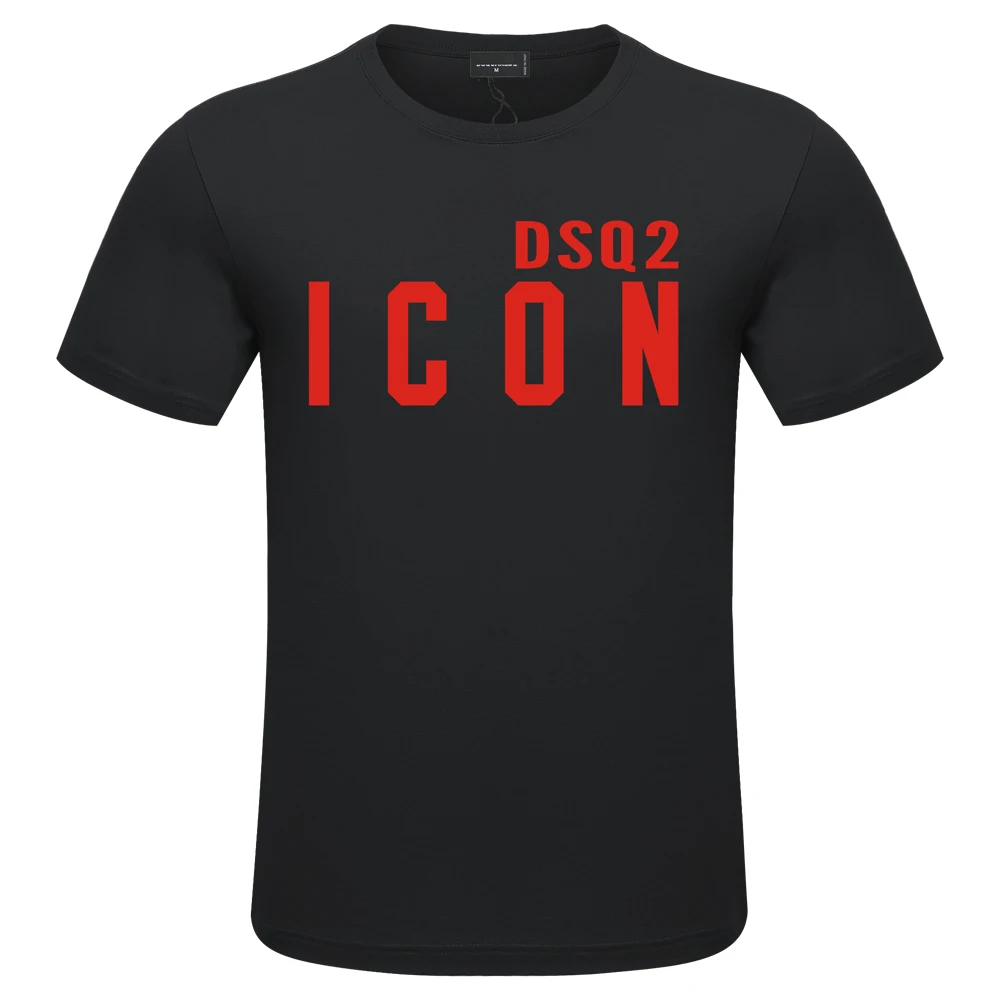 

DSQ2 Summer O-Tshirt Mens Women Casual ICON Print Short Sleeve Couple T-shirt Cotton Sports T-shirt Hip Hop Tees Streetwear