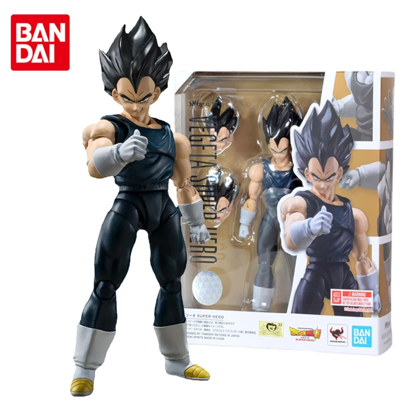 

Bandai Original SHFiguarts Dragon Ball Super Saiyan Vegeta SUPER HERO Joints Movable Anime Action Figure Toys for Boys Gifts