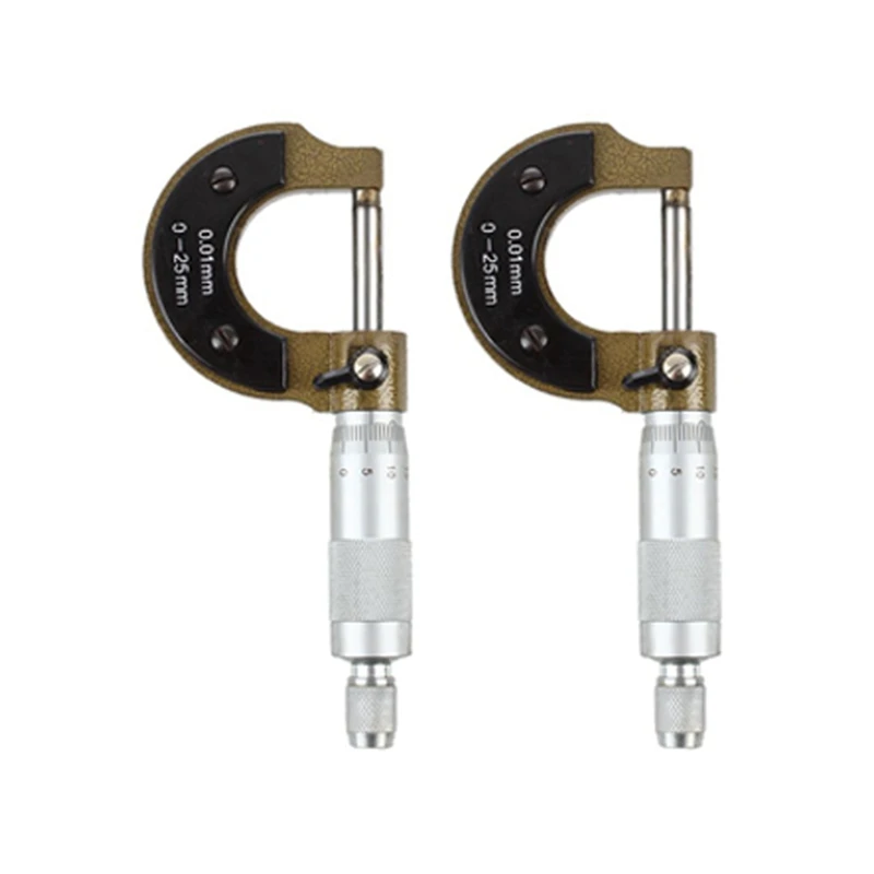 

2X Machinists 0-25Mm Measure Thickness Gauge Micrometer Screw