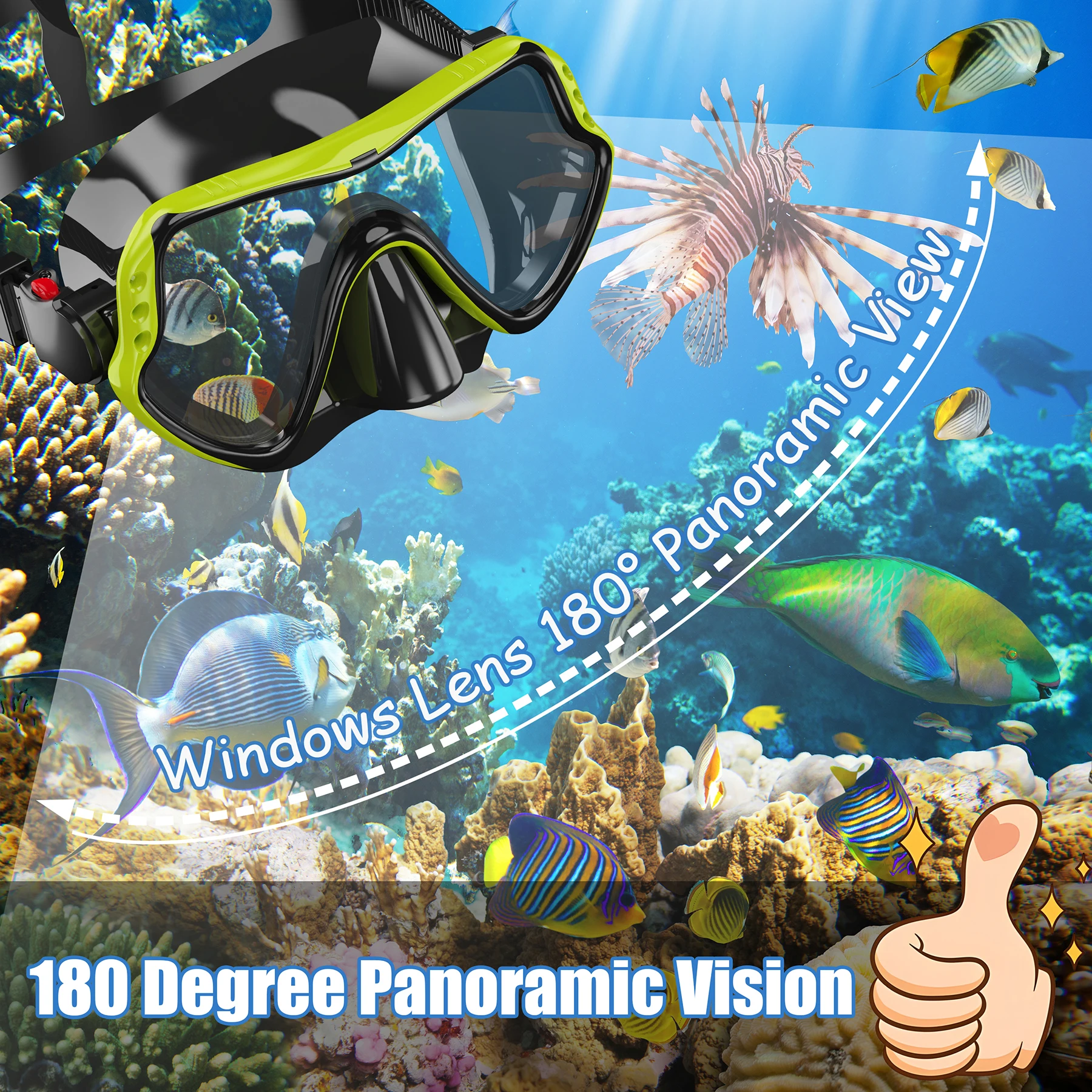 Маска для подводного плавания плавательные очки профессиональная маска