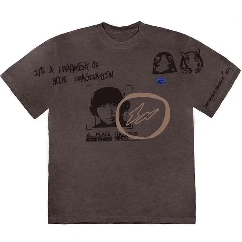 

22SS T Shirts Men Women High Street Summer Justin Bieber Parkas Military DJ Face Printing 100% Cotton EU Size TRAVIS SCOTT