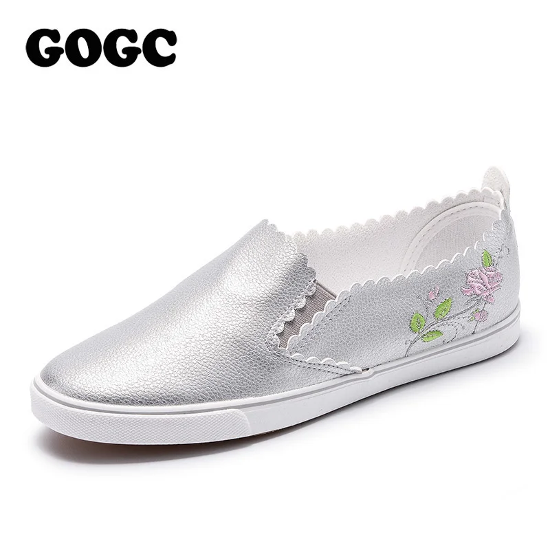 

Женские массивные кроссовки GOGC, модная теннисная обувь из спилка, на платформе, на шнуровке, Белые Повседневные