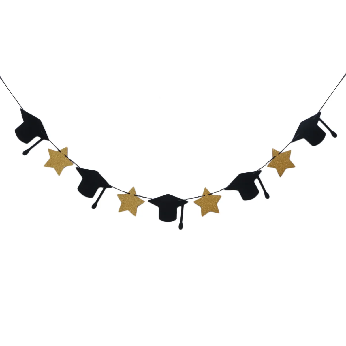 

Graduation Party Banner Bachelor Pentagram Black and Bunting Graduation Party Photo Prop Wedding Birthday Party Flag
