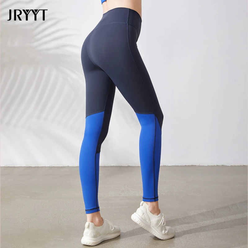 

JRYYT High Waist Elastic Sports Pants 2022 Women Hip-lifting Fitness Running Seamless Sweatpants Female Slim-fit Contrast Color