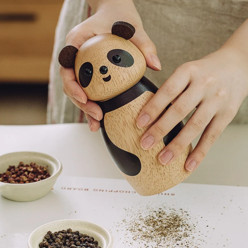 

Мельница для соли и перца Panda, измельчитель для кухни, изящные кухонные инструменты для переца и соли, симпатичная кухонная утварь