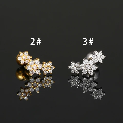 Серьги-гвоздики Gemosa из нержавеющей стали с фианитом