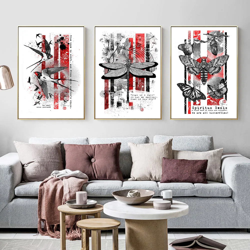 

Абстрактная животная Картина на холсте с изображением льва тигра бабочки стрекозы