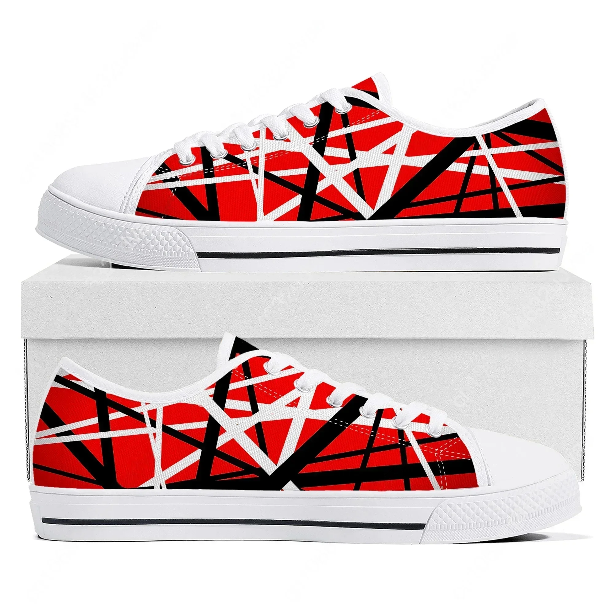 Фото Кроссовки Van Evh 5150 Stripes Halen Low Top, высококачественные, мужские и женские, из холста, модель 1984, повседневная обувь для пар, обувь на заказ. №1